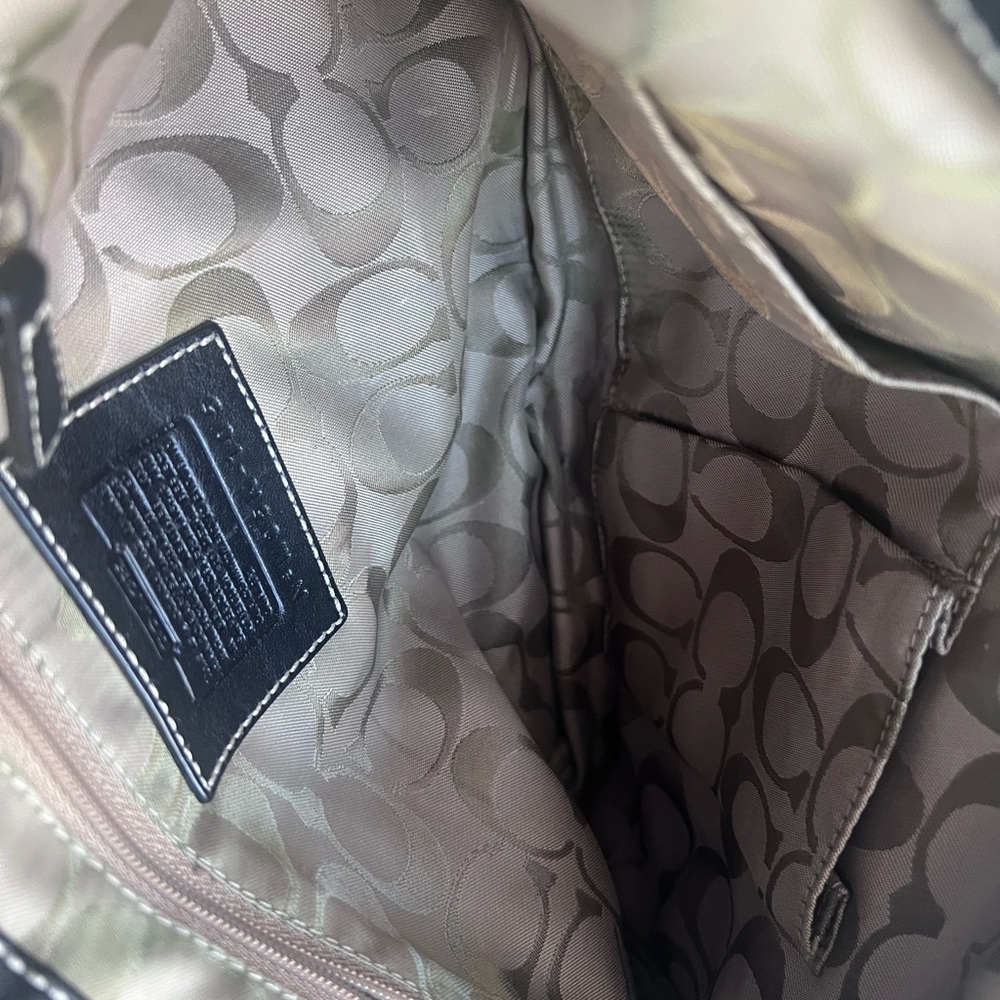 Coach legacy Leather and Straw Shoulder Bag - Picture 9 of 16